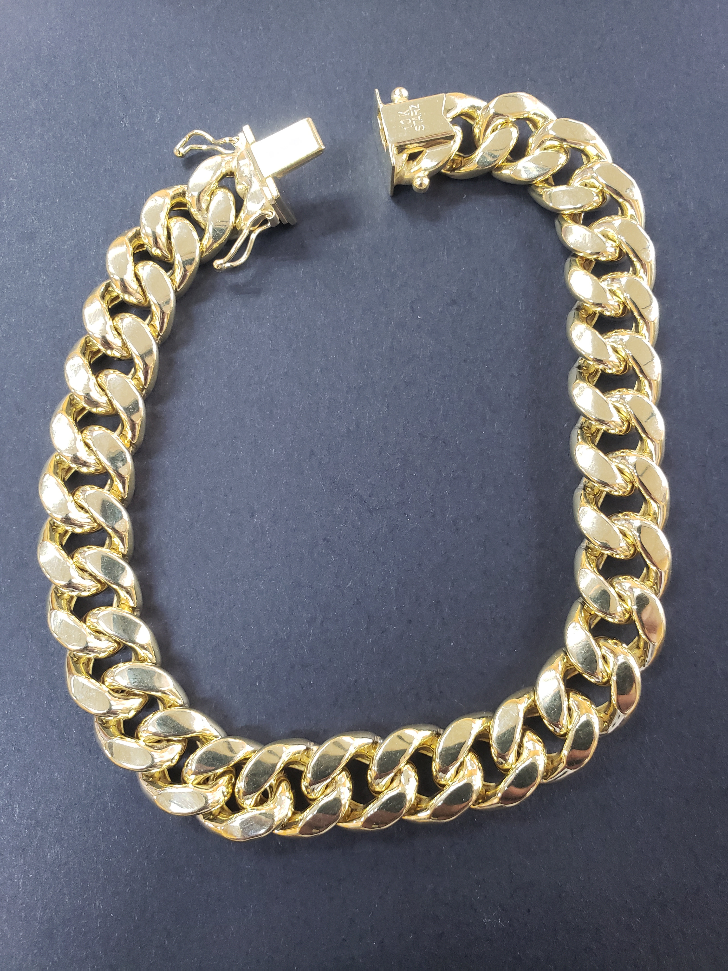 10K Yellow Gold 10.75mm Diamond Cut Solid Anchor Mariner Link Bracelet 9  Inch - JFL Diamonds & Timepieces